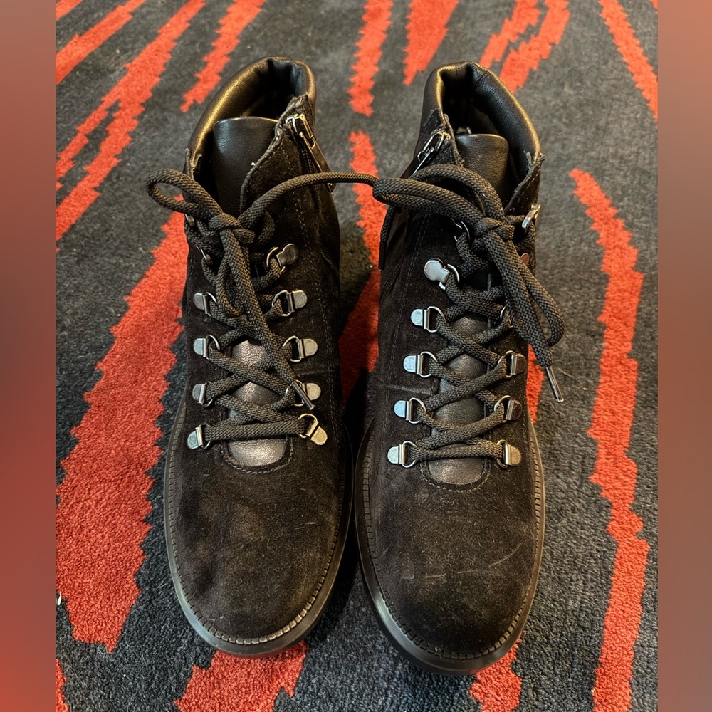 Aquatalia Women's Black Suede Lace Up Ankle Boots